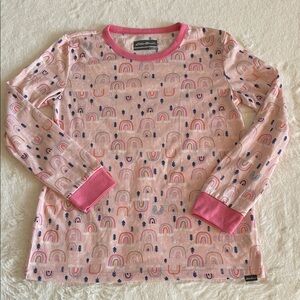 Eddie Bauer Pink Rainbow Long Sleeve Pajama Tee SZ L